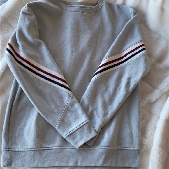 Original Use Tops - Original Use | Grey Crew Sweatshirt w/stripes, S